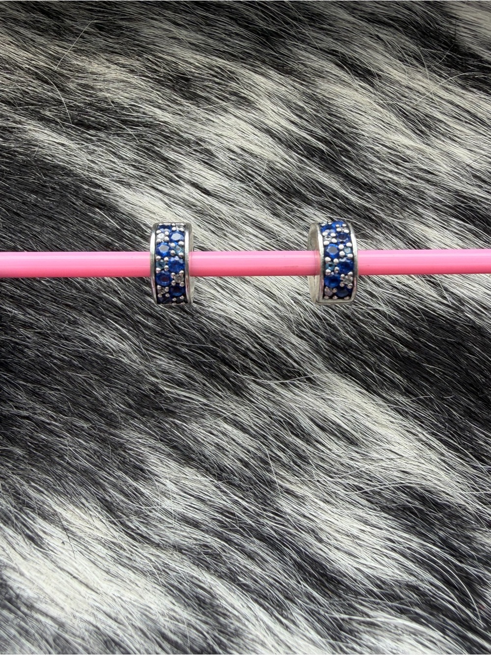 Pandora Blue Crystal Pavé Spacer Charms